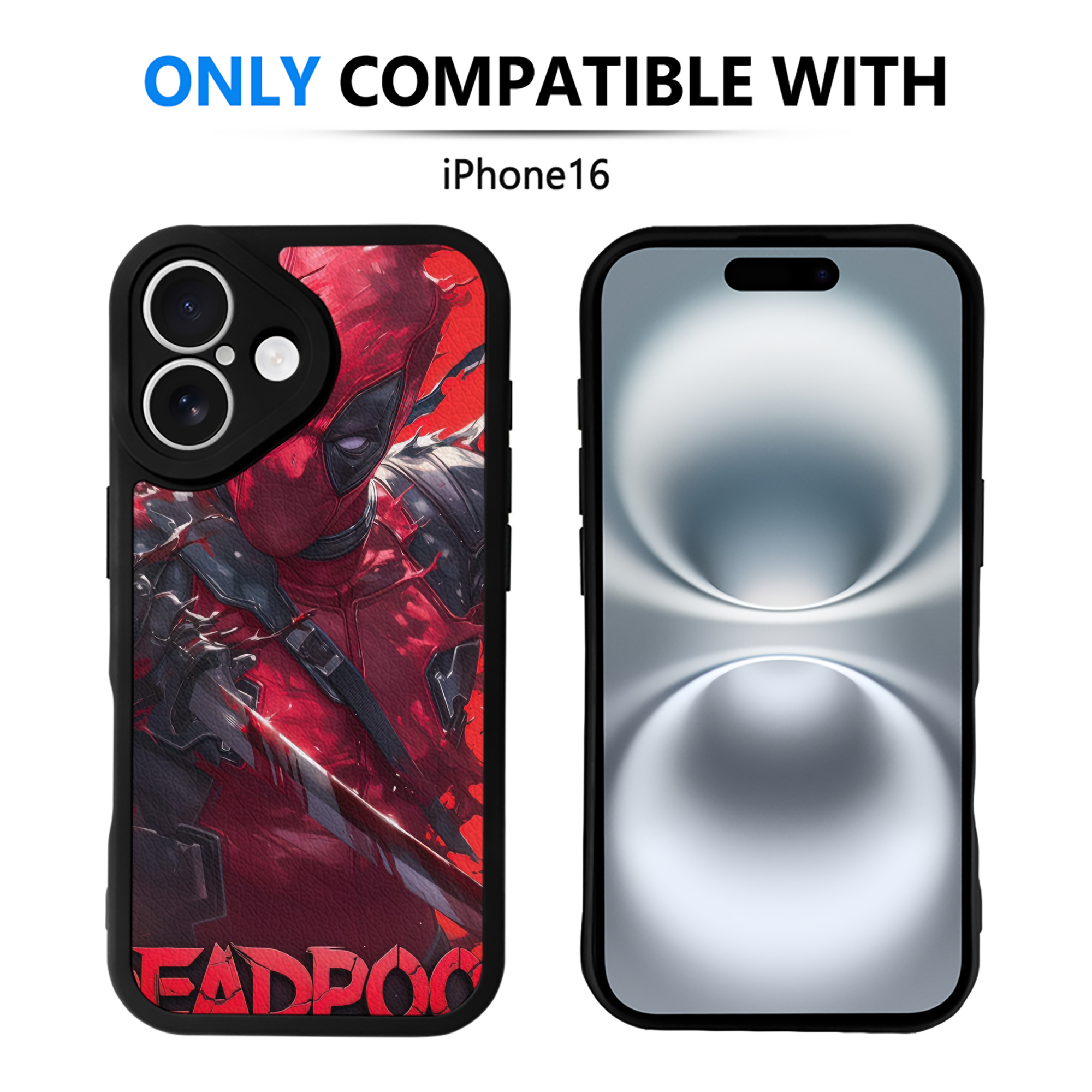 （画像用） Deadpool デッドプール 【iPhone 16シリーズ対応】シリコンスマホケース（レザー調） 材質：シリコン